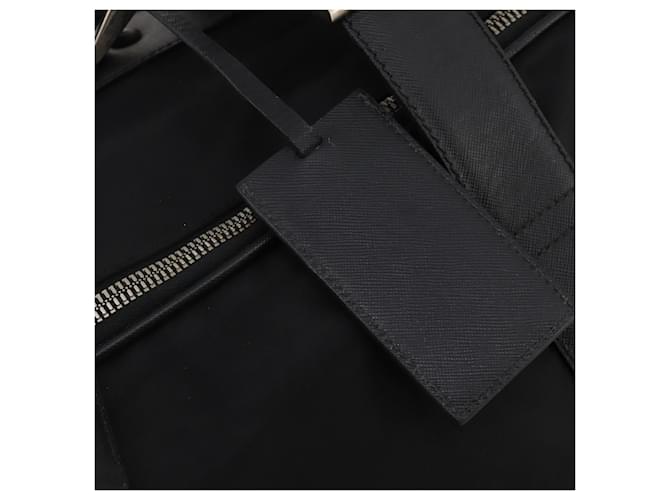 PRADA Boston Bag Nylon Black Silver - vista 15
