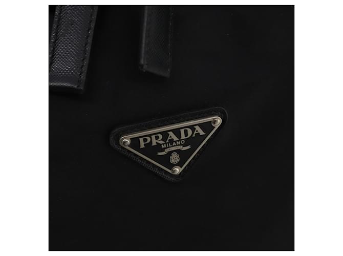 PRADA Boston Bag Nylon Black Silver - vista 16
