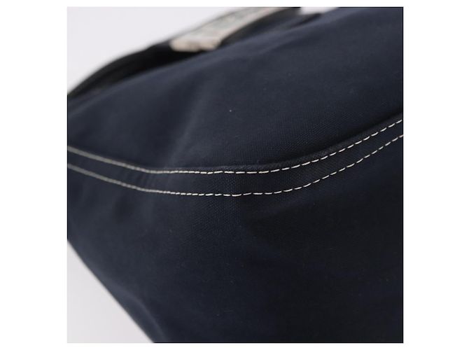 FENDI Mamma Baguette Shoulder Bag Canvas Navy Silver - vista 10