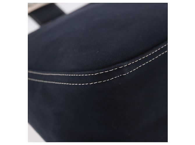 FENDI Mamma Baguette Shoulder Bag Canvas Navy Silver - vista 12