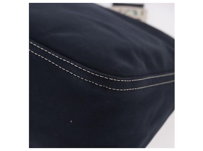 FENDI Mamma Baguette Shoulder Bag Canvas Navy Silver - vista 13
