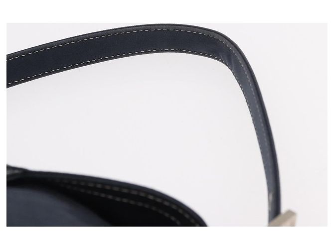 FENDI Mamma Baguette Shoulder Bag Canvas Navy Silver - vista 8