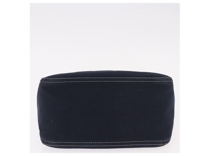 FENDI Mamma Baguette Shoulder Bag Canvas Navy Silver - vista 9