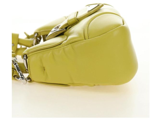 PRADA Handtasche Leder 2way Gelb Silber - Ansicht 3