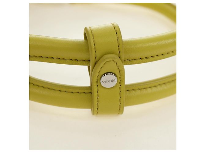 PRADA Handtasche Leder 2way Gelb Silber - Ansicht 8