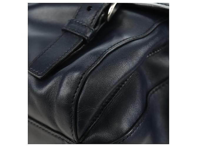 PRADA Shoulder Bag Leather Navy Silver - vista 16