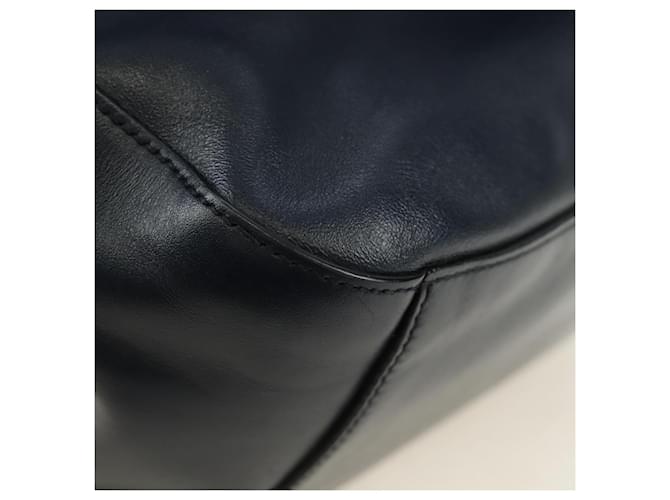 PRADA Shoulder Bag Leather Navy Silver - vista 17