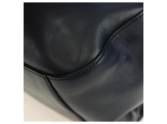 PRADA Shoulder Bag Leather Navy Silver - vista 18