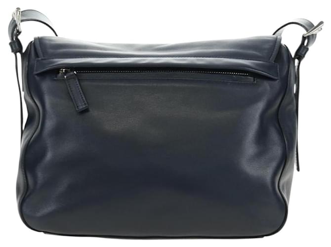 PRADA Shoulder Bag Leather Navy Silver - vista 2