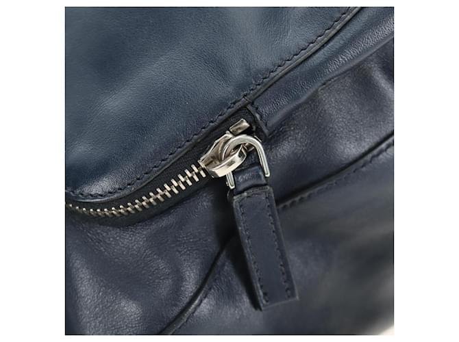 PRADA Shoulder Bag Leather Navy Silver - vista 21