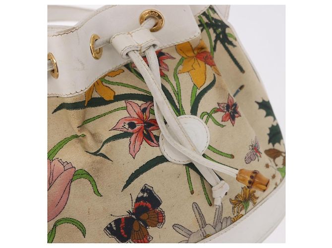 GUCCI Shoulder Bag Canvas Flora Beige Gold 007 14 0071 - vista 10