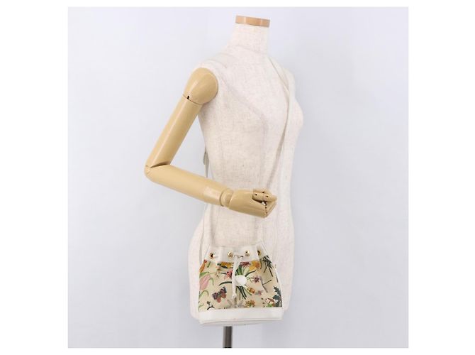 GUCCI Shoulder Bag Canvas Flora Beige Gold 007 14 0071 - vista 22