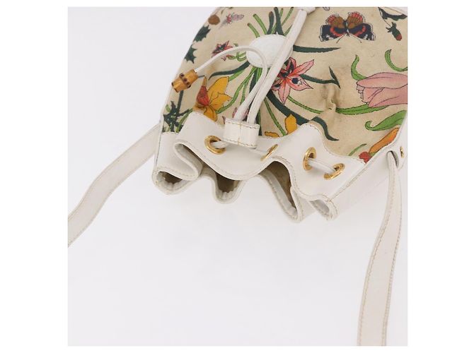 GUCCI Shoulder Bag Canvas Flora Beige Gold 007 14 0071 - vista 6