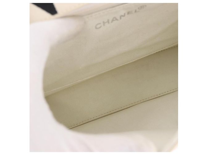 CHANEL Matelasse Chain Hand Bag Canvas White Silver CC - vista 11