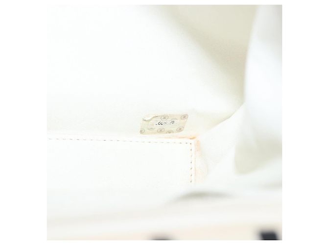 CHANEL Matelasse Chain Hand Bag Canvas White Silver CC - vista 12