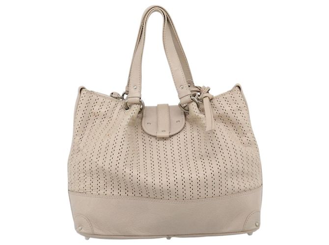 Chloé Chloe Kerala Hand Bag Leather Beige Silver - vista 2
