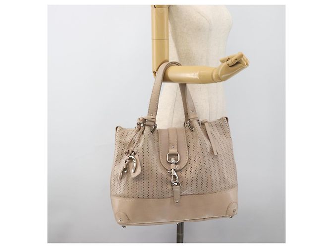 Chloé Chloe Kerala Hand Bag Leather Beige Silver - vista 24