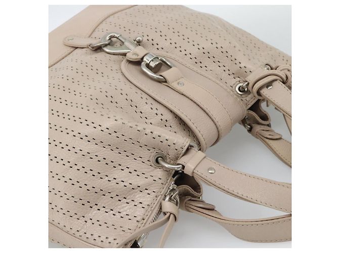 Chloé Chloe Kerala Hand Bag Leather Beige Silver - vista 6