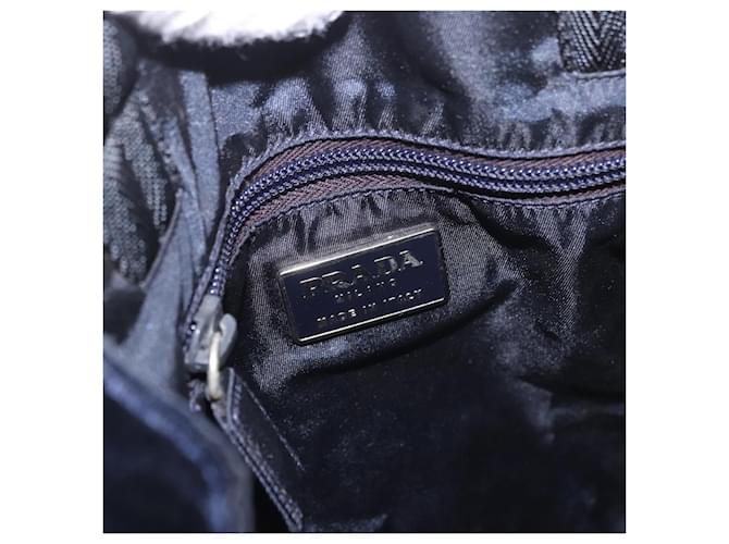PRADA Hand Bag Velor Navy Silver - vista 18
