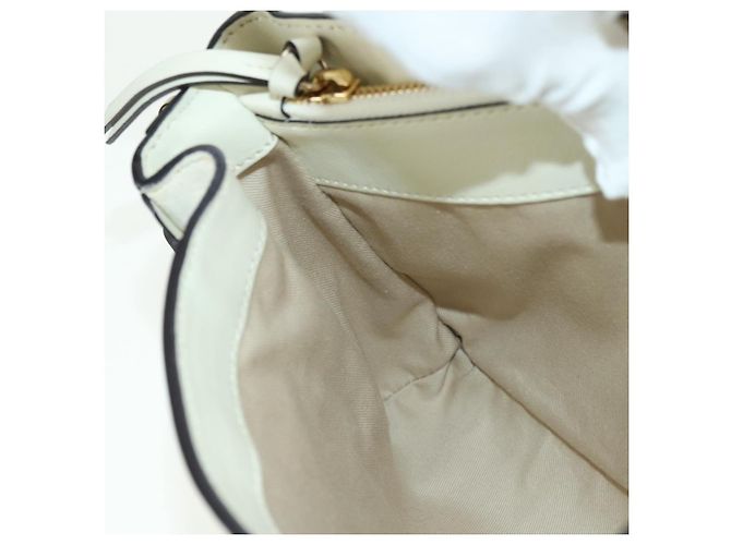 Chloé Chloe Fay Hand Bag Leather 2way White Gold - vista 21