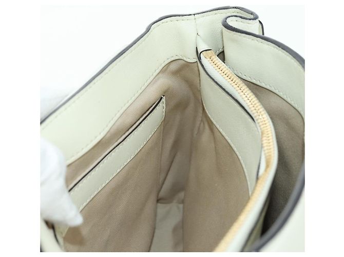 Chloé Chloe Fay Hand Bag Leather 2way White Gold - vista 23