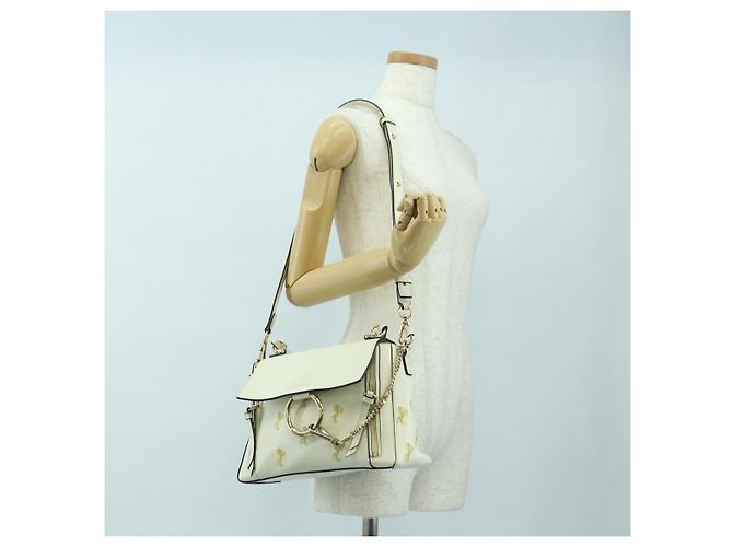 Chloé Chloe Fay Hand Bag Leather 2way White Gold - vista 27