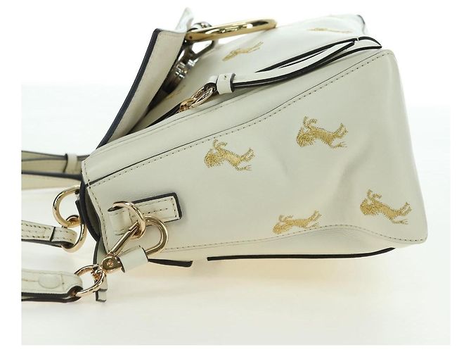 Chloé Chloe Fay Hand Bag Leather 2way White Gold - vista 3