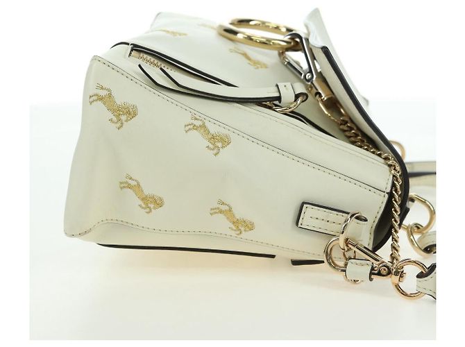 Chloé Chloe Fay Hand Bag Leather 2way White Gold - vista 4
