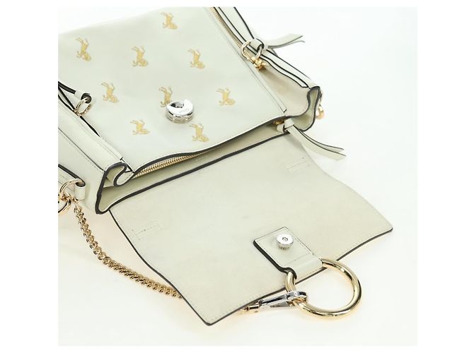 Chloé Chloe Fay Hand Bag Leather 2way White Gold - vista 9