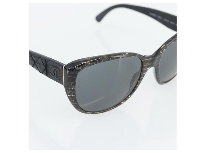 CHANEL Matelasse Sunglasses Plastic Lamb Skin Black CC - vista 7