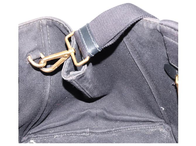 PRADA Canapa MM Handtasche Canvas 2way Schwarz Gold - Ansicht 20