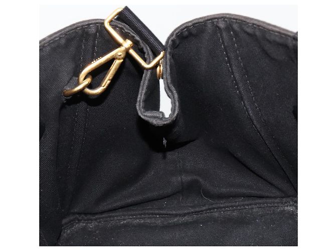 PRADA Canapa MM Handtasche Canvas 2way Schwarz Gold - Ansicht 21