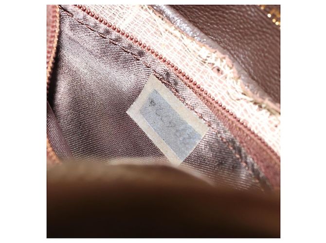 CHANEL Bolsa de Ombro Matelassé com Corrente Camurça Castanho Ouro CC - vista 12