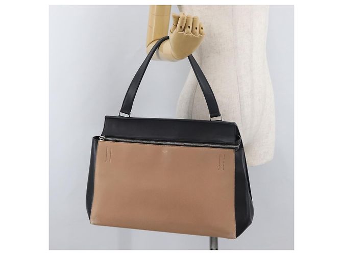 Céline CELINE Edge Hand Bag Piel Beige Negro Plata - vista 25