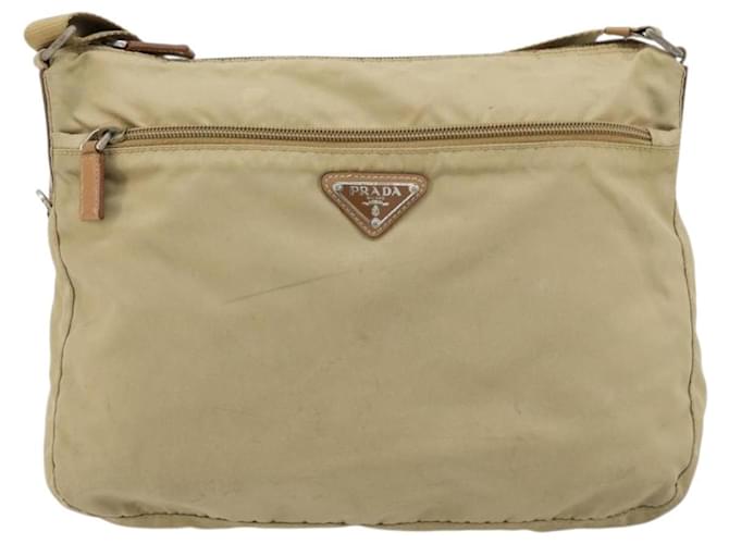 PRADA Shoulder Bag Nylon Beige Silver - vista 13