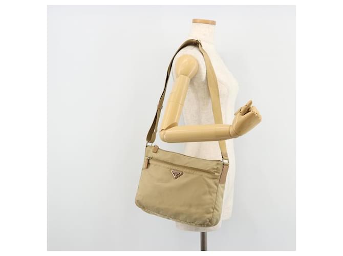 PRADA Shoulder Bag Nylon Beige Silver - vista 26