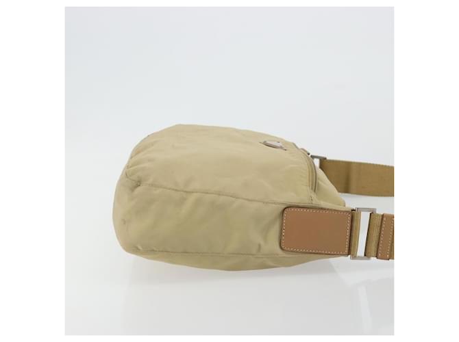 PRADA Shoulder Bag Nylon Beige Silver - vista 3