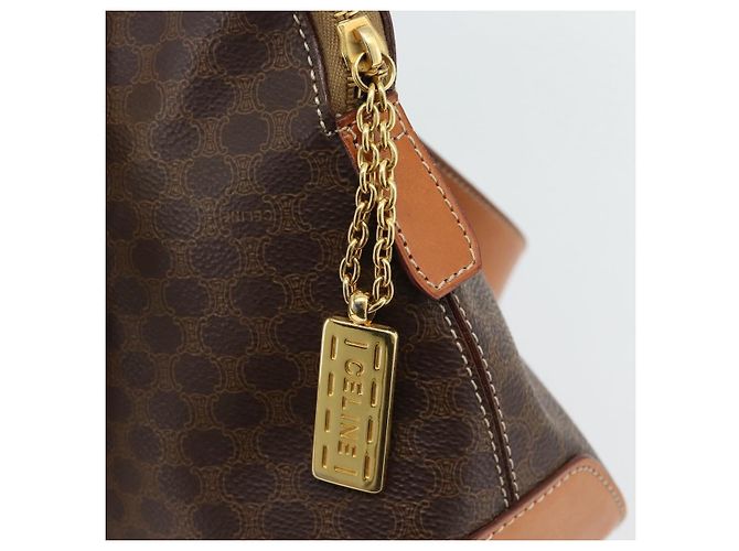 Céline CELINE Macadam Canvas Hand Bag PVC Leather 2way Brown Gold - vista 19