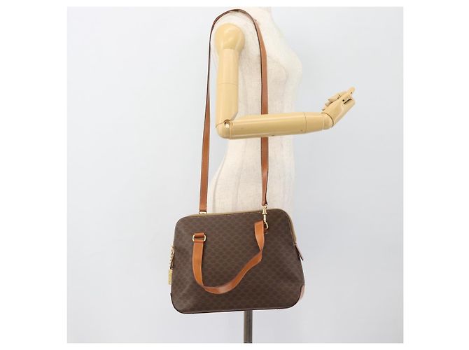 Céline CELINE Macadam Canvas Hand Bag PVC Leather 2way Brown Gold - vista 26