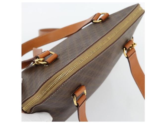 Céline CELINE Macadam Canvas Hand Bag PVC Leather 2way Brown Gold - vista 6