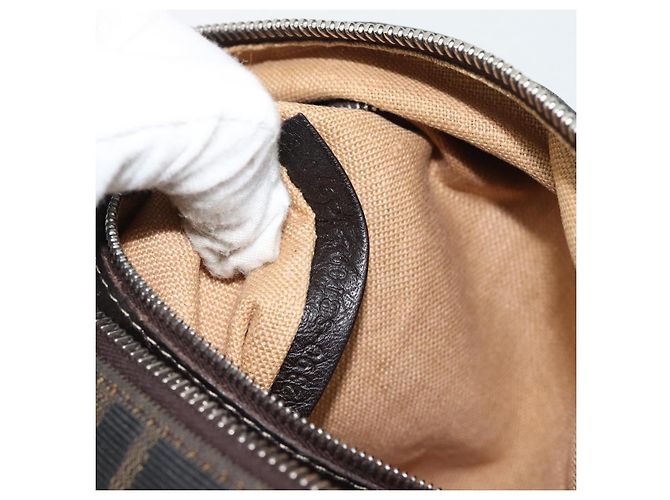 FENDI Bolso de hombro Celeria de lona Zucca Negro Marrón - vista 12