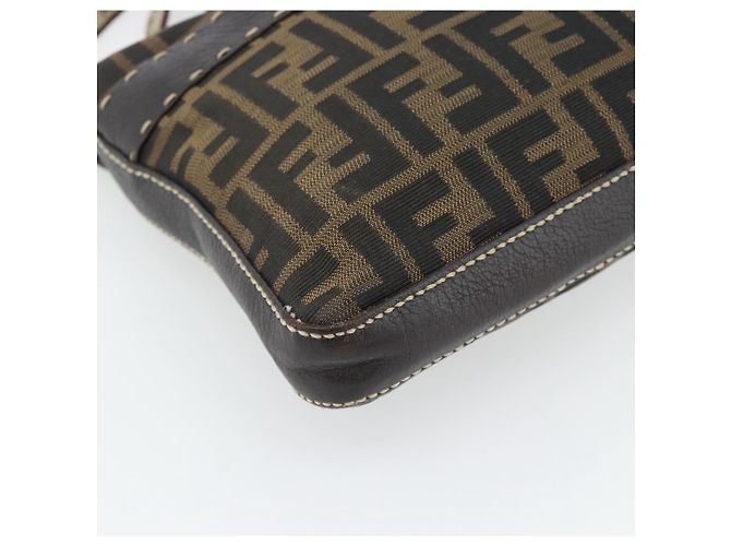 FENDI Bolso de hombro Celeria de lona Zucca Negro Marrón - vista 15