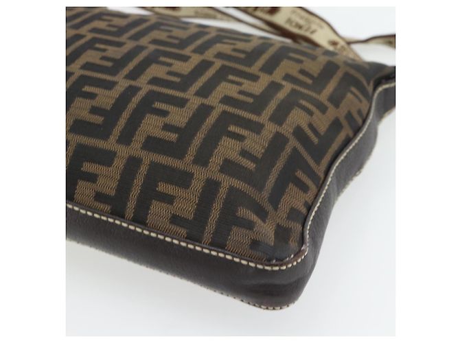 FENDI Bolso de hombro Celeria de lona Zucca Negro Marrón - vista 16