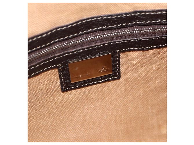 FENDI Bolso de hombro Celeria de lona Zucca Negro Marrón - vista 19