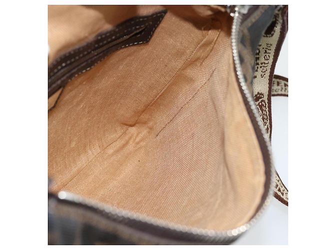 FENDI Bolso de hombro Celeria de lona Zucca Negro Marrón - vista 20