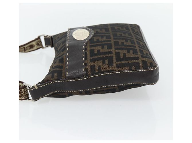 FENDI Bolso de hombro Celeria de lona Zucca Negro Marrón - vista 3