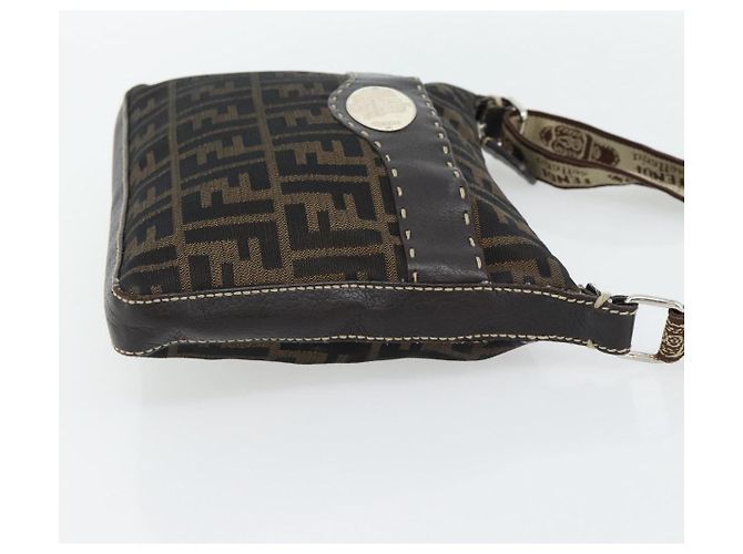 FENDI Bolso de hombro Celeria de lona Zucca Negro Marrón - vista 4