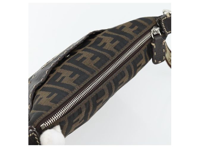 FENDI Bolso de hombro Celeria de lona Zucca Negro Marrón - vista 6