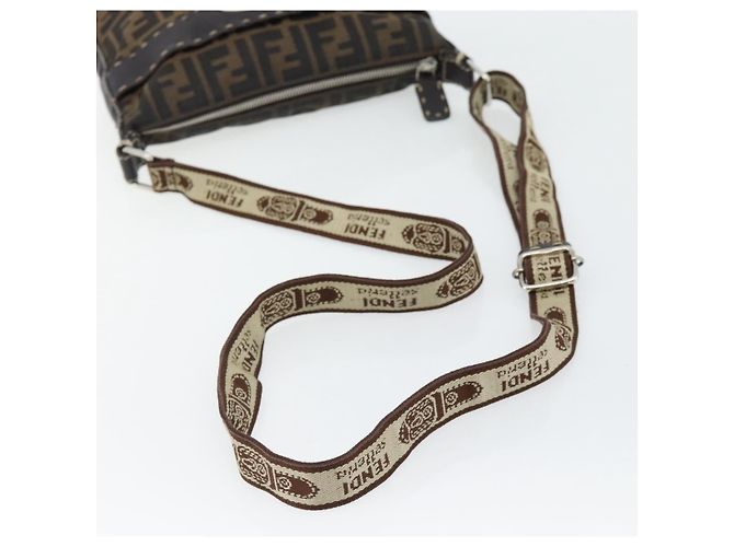 FENDI Bolso de hombro Celeria de lona Zucca Negro Marrón - vista 7