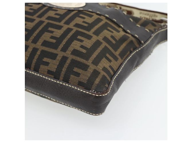 FENDI Bolso de hombro Celeria de lona Zucca Negro Marrón - vista 8
